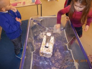 Making foil boats.