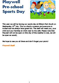 Playwell Sports Day 2015