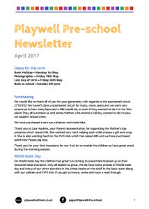 Newsletter April 2017
