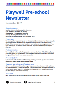 Newsletter Nov 2017